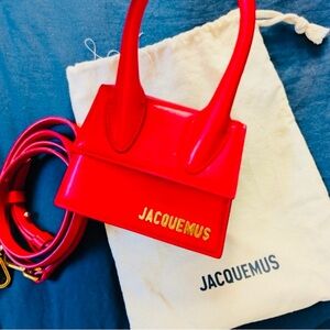 Jacquemus MINI Le Chiquito Bag Authentic Red Leather